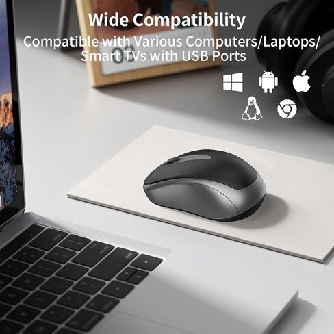 ماوس بلوتوث يعمل باللمس، ماوس سفر صغير محمول قابل للطي مع دونجل USB، ماوس قابل للطي لأجهزة الكمبيوتر المحمول والكمبيوتر اللوحي - أسود in Kuwait