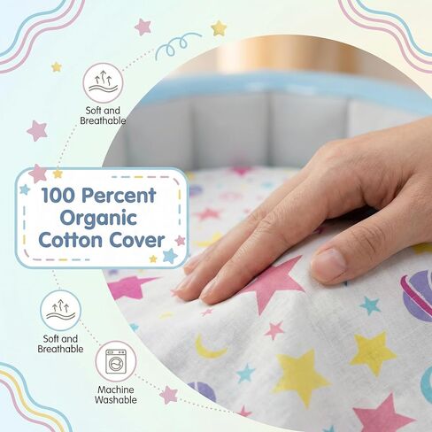 Toddler Inflatable Travel Bed with Removable Air Mattress & Cotton Cover, Portable Kids Air Bed with Raised Rails, Thick PVC Frame, Dual Safety Valves, Manual Pump Included (Ages 1–8) in Kuwait