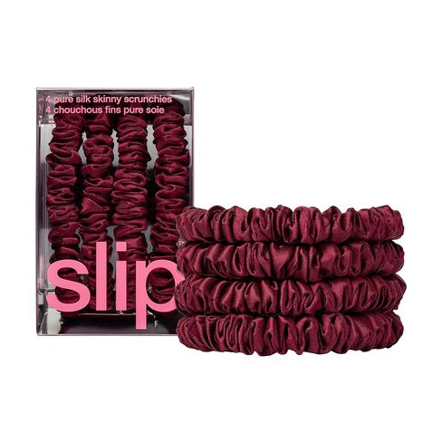 slip Skinny Scrunchies: Anti-Crease, Anti-Breakage Slipsilk™ Design Protects Delicate Hair | Includes 4 Pure Silk Scrunchies: Navy in Kuwait