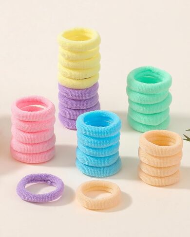 jollybows 84PCS Baby Girls Hair Bows Ties, Mini Hair Claw Clips Flower Clips, Toddler Hair Accessories Candy Colors Nylon Hair Tie Elastic Scrunchies Ponytail Holders for Kids Infants in Kuwait
