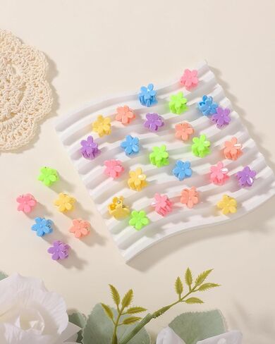 jollybows 84PCS Baby Girls Hair Bows Ties, Mini Hair Claw Clips Flower Clips, Toddler Hair Accessories Candy Colors Nylon Hair Tie Elastic Scrunchies Ponytail Holders for Kids Infants in Kuwait