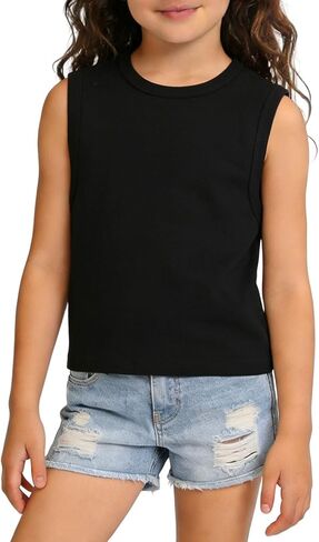 Toddler Girl Tank Tops Boys Cotton Solid Sleeveless T Shirts Undershirts Summer Crew Neck Soft Tee for Kids 1-6Y in Saudi Arabia