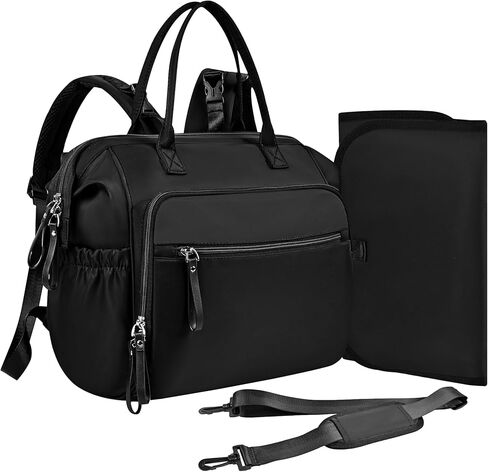 Large Diaper Bag Tote – Lightweigt Diaper Tote Bag With Large Capacity – Matching Changing Pad, Waterproof Design, Insulated Bottle Pockets, Padded Crossbody Shoulder Strap in Kuwait