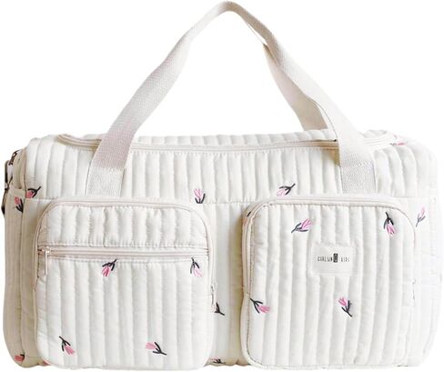 Cute Diaper Bag Tote Quilted Duffle Bag Large Diaper Bag Soft Mommy Hospital Maternity Bag Nappy Storage in Saudi Arabia
