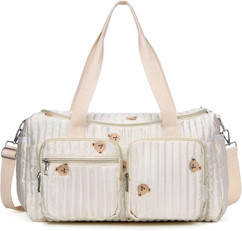 Cute Diaper Bag Tote Quilted Duffle Bag Large Diaper Bag Soft Mommy Hospital Maternity Bag Nappy Storage in Saudi Arabia