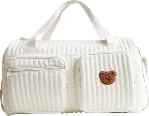 Cute Diaper Bag Tote Quilted Duffle Bag Large Diaper Bag Soft Mommy Hospital Maternity Bag Nappy Storage in Saudi Arabia
