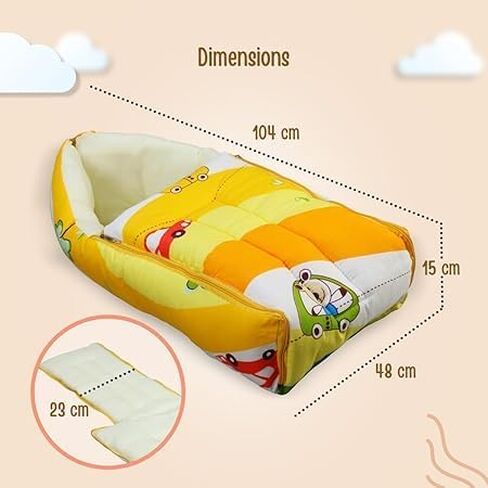 3-in-1 Ba-by Bed Pillow, Bag & Carry, Cotton Bedding Print Multicolor in Kuwait