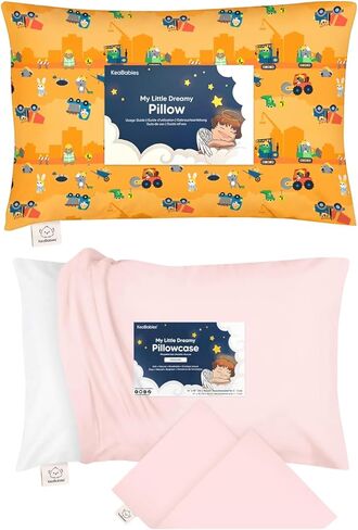 KeaBabies Toddler Pillow with Pillowcase and Toddler Pillowcase 13X18 - Soft Cotton Kids Pillow for Sleeping - Soft and Breathable, Perfect for Boys, Girls, Kids, Travel, Nap in Kuwait