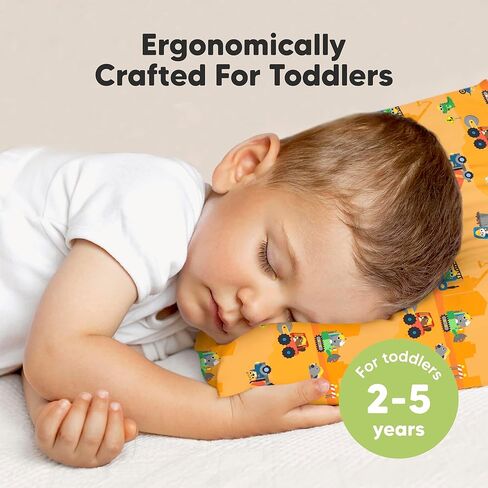 KeaBabies Toddler Pillow with Pillowcase and Toddler Pillowcase 13X18 - Soft Cotton Kids Pillow for Sleeping - Soft and Breathable, Perfect for Boys, Girls, Kids, Travel, Nap in Kuwait