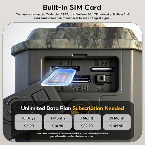 كاميرا تريل، كاميرا تريل خلوية 4G مع بطاقة SIM مدمجة، صورة 64 ميجابكسل وفيديو عالي الدقة 1296 بكسل، كاميرا ألعاب صغيرة مع رؤية ليلية، وقت تشغيل 0.1 ثانية، مقاومة للماء IP66 تعمل بالحركة in Kuwait