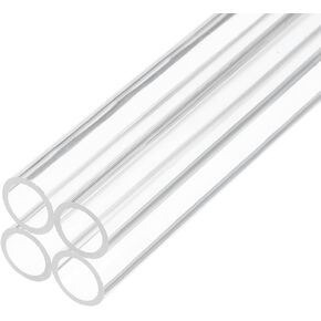 10" Clear Plastic Rigid Pipe 9mm x 12mm(0.4" x 1/2") Acrylic Tube Round Polycarbonate Tubing, [for Plumbing, Hydraulics, Aquarium, DIY] - 4Pcs