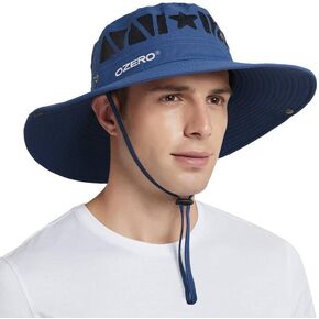 OZERO Sun Hat for Men Women: Wide Brim UV Protection Fishing Hat - Lightweight Foldable Bucket Hat for Hiking Gardening Beach