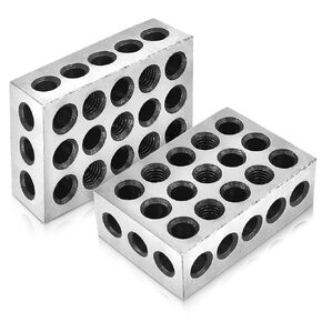 1 Matched Pair Ultra Precision 1-2-3 Blocks 23 Holes 1 * 2 * 3 Block 0.0003 Machinist 123 Jig Fit for Milling Machine Used for Set-up,Layout and Inspection Jobs