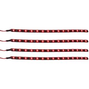 ESUPPORT Blue 12v 15 Led 30cm Car Flexible Waterproof Underbody Light Strip Decoration Pack of 4