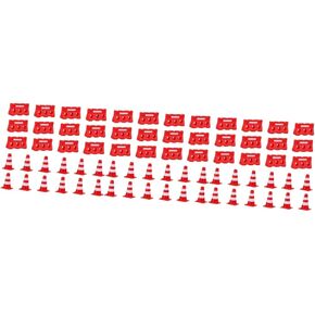 Kisangel 72 Pcs Road Sign Barricade Toy Kids Decor Mini Toys for Kids Childrens Play Sets Orange Cones Mini Safety Cones Mini Toy Traffic Cones Traffic Road Signs Playset Traffic Cone Toy