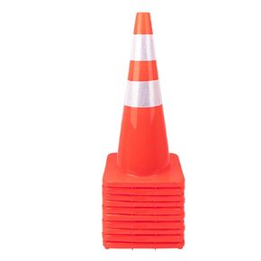 [ 10 Pack ] 28" Traffic Cones Plastic Road Cone PVC Safety Road Parking Cones Weighted Hazard Cones Construction Cones Orange Field Marker Cones Parking Barrier Safety Cones Traffic Cones