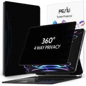 Magnetic 360° Privacy Screen for Macbook Air 13 Inch (2018-2021, M1), Removable Matte Anti Glare Blue Light Protector 4 Way Private Security Filter for 13.3" Mac Laptop Computer