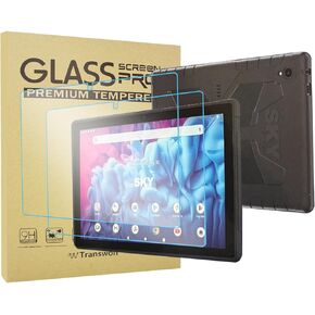 (for SKY PAD10Max Tablet with Corner Camera) 2PCS Tempered Glass Screen Protector for SKY PAD 10 Max Tablet 10.1 Side Camera(1 Camera and 1 Flash Light)