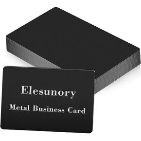 15 Pack 1mm Thick Aluminum Business Cards, Blank Metal Business Cards, Laser Engraving Cards, Metal Business Cards for Laser Engraving, House Office DIY Gift Name Card(Black, 3.34in×2.12in)