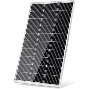 Traver Force Solar Panel 100 Watt 10BB Monocrystalline 12V Solar Panels for Home High Efficiency Solar Module Power Charger for RV Camping Cabin Marine Boat Motorhome Off-Grid Black