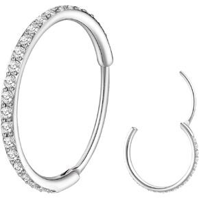 20G Nose Ring Hoop 316L Surgical Steel Nose Hoop 14k Gold CZ Nose Rings Handmade Stainless Steel Cartilage Earrings Tragus Helix Hoop Nose Rings Piercing Jewelry for Women Men Gold 6mm in Kuwait