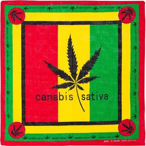 Marijuana Hemp Leaf Logo 420 Weed Bandana