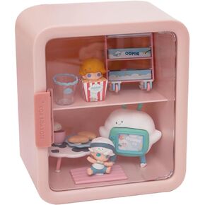 Clear Display Case Box with Light Organizer Box for Figures Stackable Doll Storage Box with Door Dust and Moisture Proof Suitable for Action Figures Collectibles Pop Mart