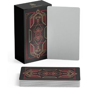 بطاقات التارو الفارغة مع تصميم على الظهر - مجموعة DIY مكونة من 80 بطاقة لإنشاء مجموعة Oracle Tarot الخاصة بك - تصميم هندسي مقدس مع رقائق ذهبية معدنية - 4.72 بوصة × 2.75 بوصة (أزرق)