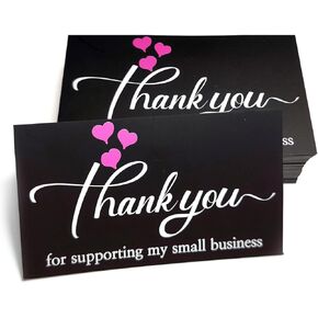 PPAPPAPPIYO Color Thank you for supporting My small business cards(3.5 x 2 inches)-100 design01 (Purple)