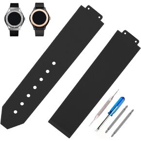 Women Rubber 20mm Silicone Watch Bands Replacement Fit for Hublot 13mm*20mm*18mm Watch Strap Wirstband (without metal buckle) For Women and men