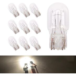 Pack-10 T10 168 192 Halogen Instrument Light, 12V 5W Flat Foot Vehicle Lighting Accessories, Universal Ultra-bright Waterproof Indicator Bulb Replacement for Truck SUV Car (White Light)