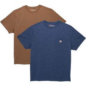 The American Outdoorsman Men's Short Sleeve Rugged Workwear T-Shirt 2-Pack, Perfect for Camping, Hiking, and Outdoors