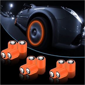 12PCS Fluorescent Skull Car Tire Valve Stem Caps, ABS Corrosion Resistant Wheel Valve Cover, Luminous Illuminated Cap Glow in The Dark, Auto Decor Accessories for Motorcycles Bicycles (Blue/Red)