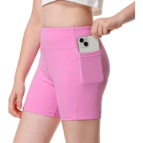 ANIVIVO Girls’ Athletic Spandex Volleyball Shorts - Youth 4" Dance Yoga Shorts Kids Running Compression Biker Shorts