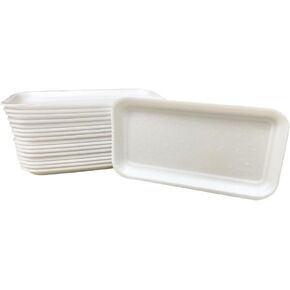 Crafts Foam Trays, White Foam Meat Tray Paint and Ink Mixing Trays Food Tray School Printmaking Trays for DIY Craft 8 1/4" x 4 1/2" (10)