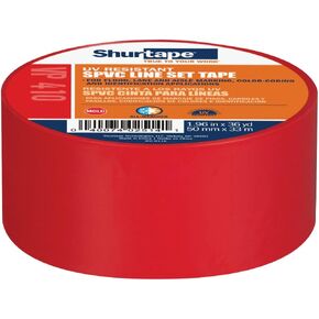 Shurtape VP 410 Colored Line Set and Marking Tape, for Floor/Lane Marking or Color-Coding, Meets OSHA Color-Coding, White, 50mm x 33 Meters, 1 Roll (104873)