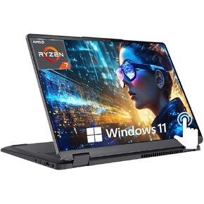 Lenovo Flex 5 Laptop, 14 Inch 2.2K IPS Touchscreen Display, 2-in-1, AMD Ryzen 7 5700U, Backlit Keyboard, Fingerprint Reader, Long Battery Life, Windows 11, w/WOWPC Bundle (16GB RAM | 1TB PCIe SSD)
