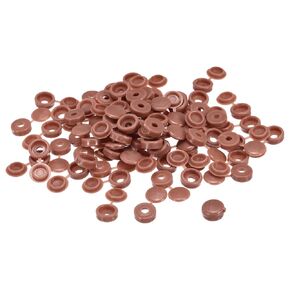 uxcell 100Pcs 6mm Hinged Screw Cover Caps Plastic Fold Screw Snap Covers Washer Flip Screw Protection Cover for M4 M5 M6 Screws, Red Brown