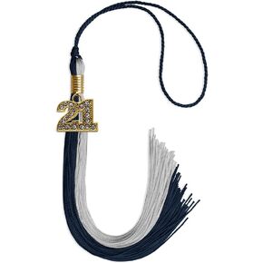 Endea Graduation Double Color Tassel with Gold Bling Charm (Black/Bright Gold, 2021)