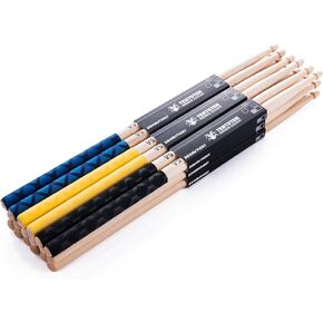 Drum Sticks 15 Pairs Classic 5A Drumsticks, America Maple Wood Drumsticks for Drums Adults Kids and Beginners with ANTI-SLIP Handles