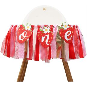 Strawberry Party Decorations for 1st Birthday - Strawberry Highchair Banner, Sweet One Birthday Decorations, Best Sweet One Birthday Party Supplies for Kids (Strawberry Highchair Banner)