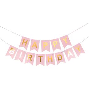 Happy Birthday Banner Black with Shiny Gold Letters Party Supplies for Birthday Party Decorations (Black)