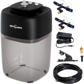 REPTI ZOO 10L Reptile Mister Fogger Mister for Reptile Tank Reptile Misting System Extremely High-Pressure Silent Pump Reptile Humidifier Terrarium Mister with 2PCS Nozzles for Reptiles/Amphibians