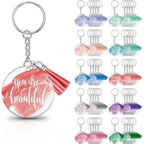 Unittype 50 Pcs Inspirational Keychain Acrylic Keychain Employee Appreciation Gifts for Coworker Student Thank You Key Chains
