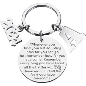 Class Of 2024 Graduation Keychain for Him Her Graduation Gifts Initial Keychain for High School College