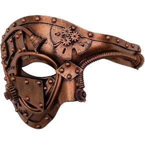 Steampunk Metal Cyborg Venetian Mask, Masquerade Mask For Halloween Costume Party/Phantom Of The Opera/Mardi Gras Ball in Saudi Arabia