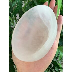 4.5" Large Selenite Ova Bowl, Gemstone Carved Selenite Crystal, Meditation Bowl, Reiki Bowl, Jewelry Holder, Crown Chakra, Cleansing, Charging, Healing