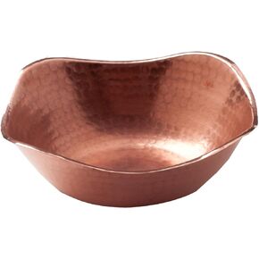 Sertodo Copper, Flat Earth Bowl, Hand Hammered 100% Pure Copper, 7 inch square