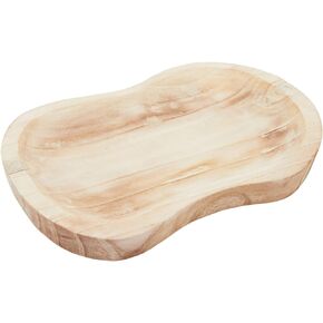 Okuna Outpost Handmade Wooden Dough Bowls for Decor, 8-Shaped Paulownia Wood Centerpiece (11 x 16 In)