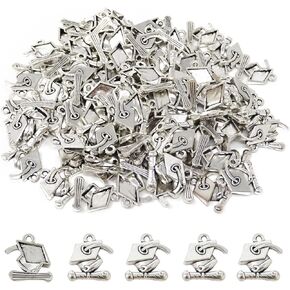 Honbay 100PCS Alloy Graduation Cap Charms Pendant for DIY Graduation Gifts, Earrings, Bracelets, Necklaces, Jewelry Making